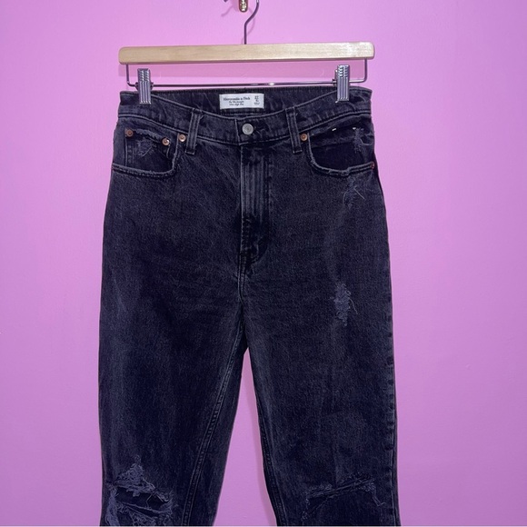 Abercrombie & Fitch Jeans Women's Size 27 Black The 90s Straight Ultra High Rise - Picture 4 of 12